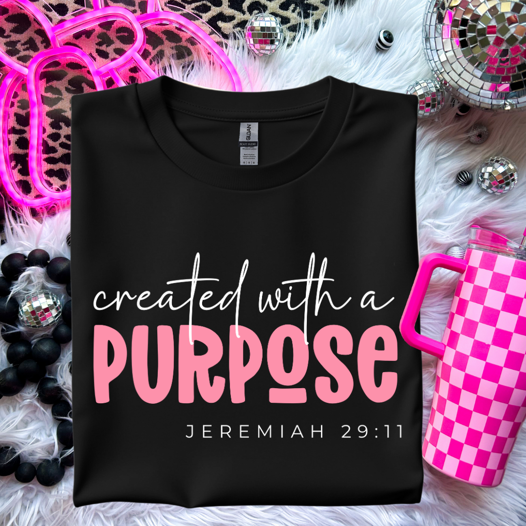 Created with a Purpose T-Shirt - Jeremiah 29:11 Inspirational Apparel