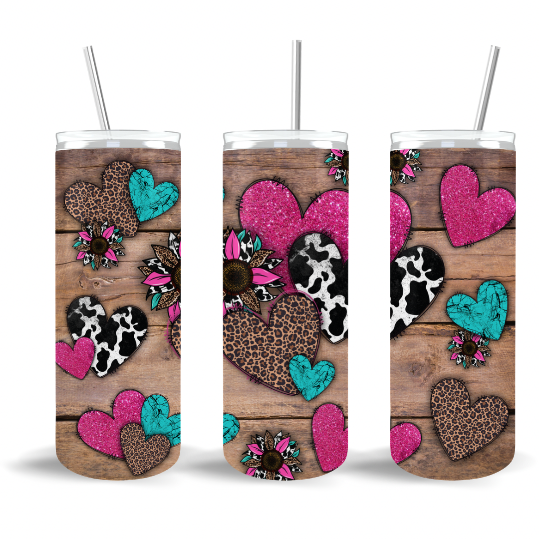 Western hearts Valentine’s Day Skinny Tumbler (20 oz.)