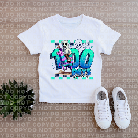 Video Game 100 Days Mic Drop of School Celebration Shirt