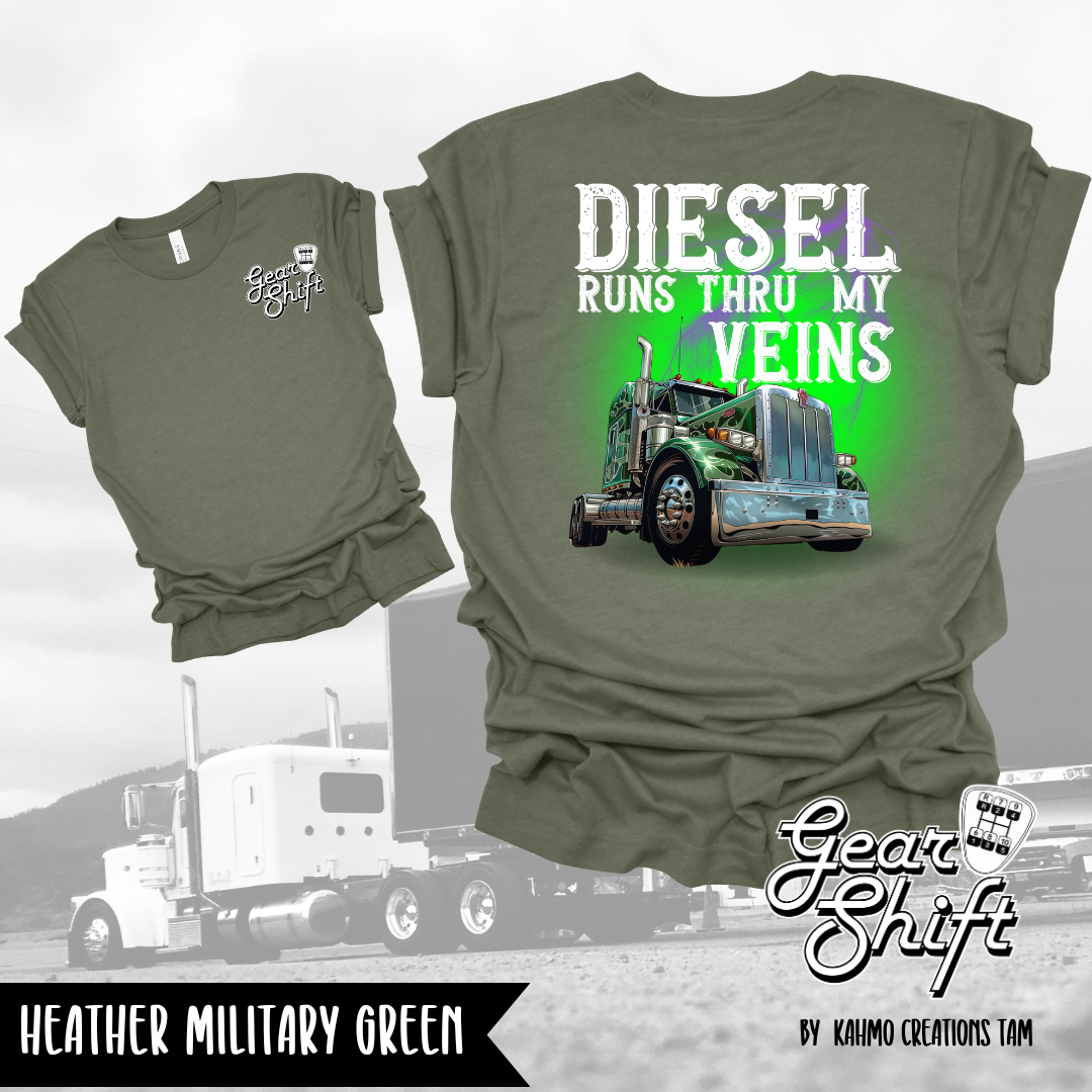 Diesel Runs Through My Veins Tee: Embrace the Trucking Spirit