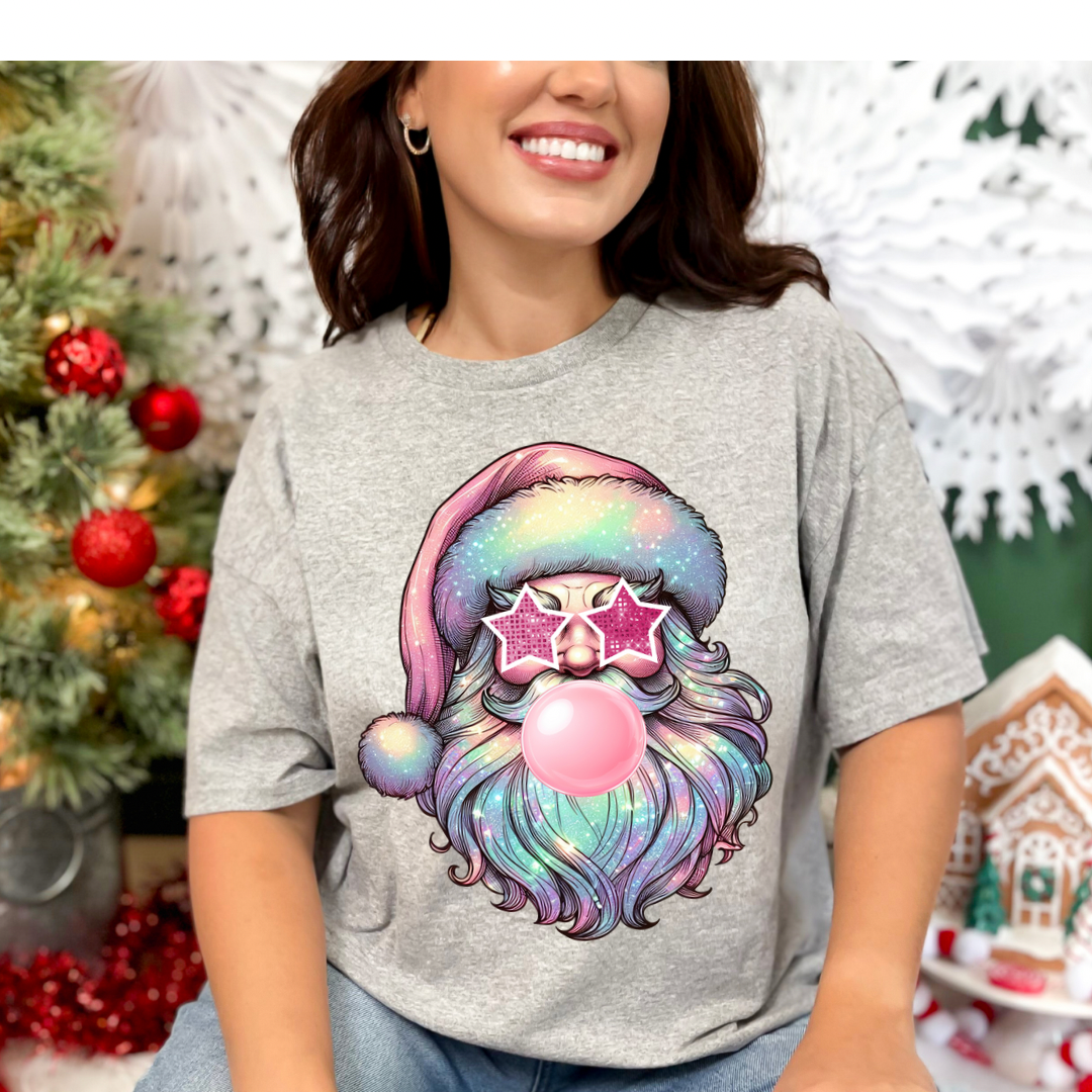 Pink Santa with glasses Tees