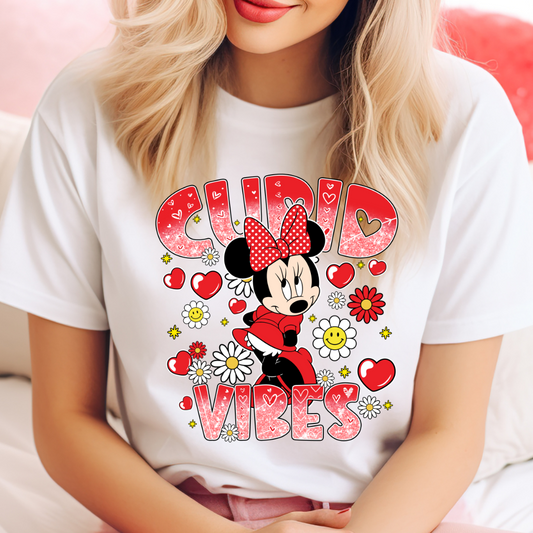 Cupid Vibes Girl Mouse Valentine Shirt