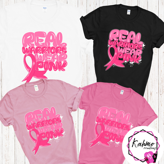 Real Warriors Wear Pink Breast Cancer Awareness Shirt