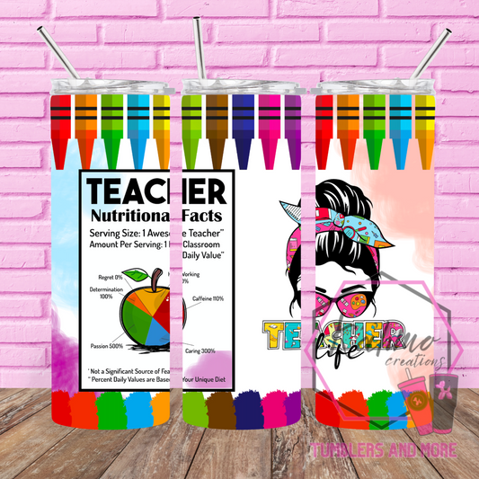 Teacher Life Skinny Tumbler (20 oz.)